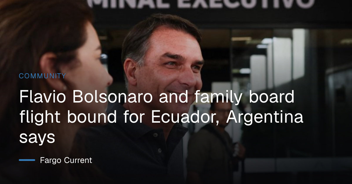 Flavio Bolsonaro and family board flight bound for Ecuador, Argentina says